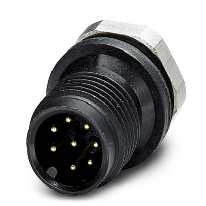 Phoenix Contact M12 Contact Carrier - Plug; SACC-E-M12MS-8CON-M12 PSCUP; Male; 8-Pin; A - Standard Key; Front Mount